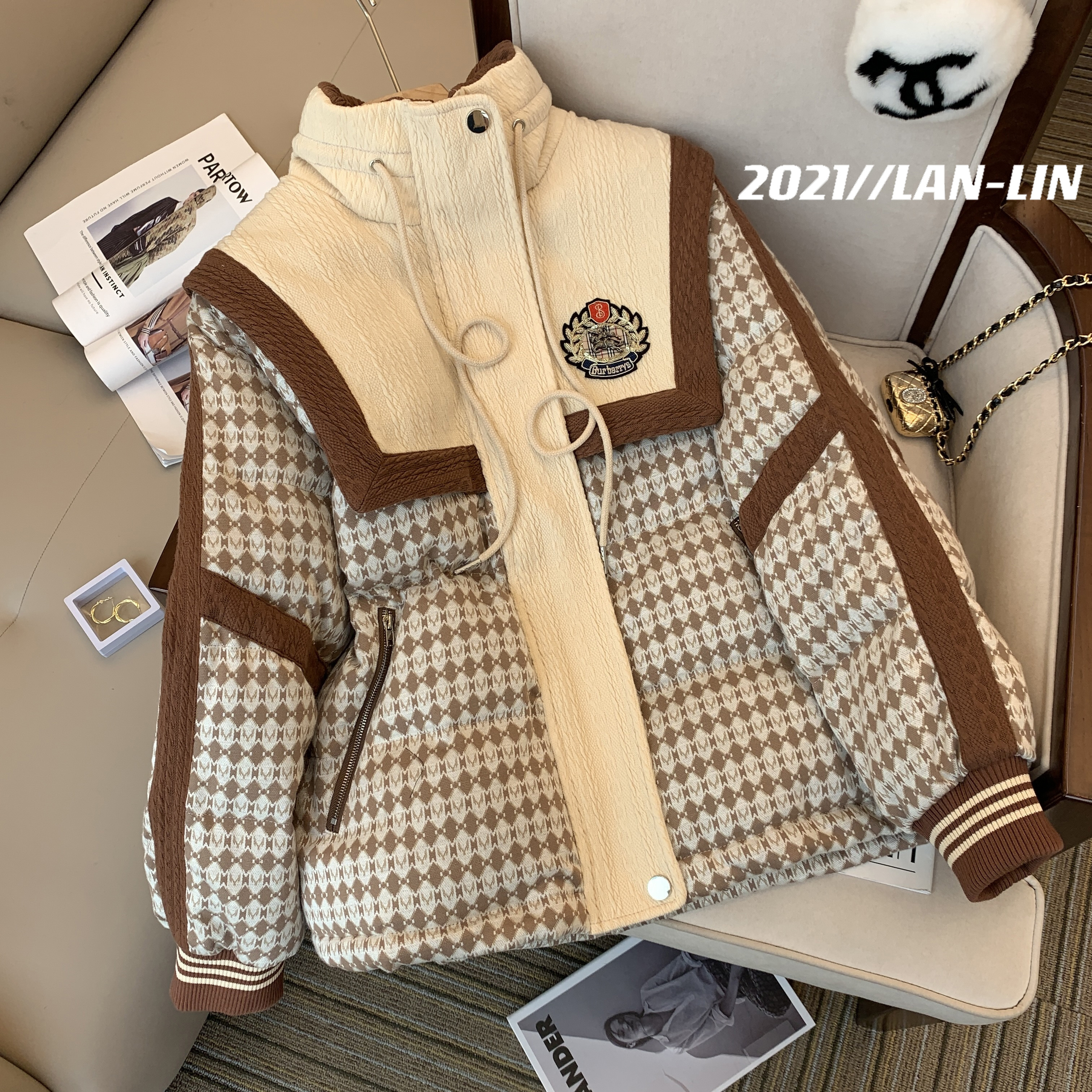 【原创】小香风羽绒棉衣棉服女冬季2022年新款爆款设计感小众外套