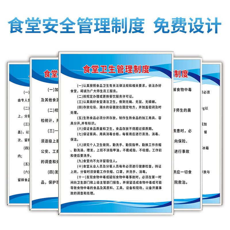 食堂制度餐厅管理挂牌公司单位学校食堂食品安全生产标识牌食堂文化
