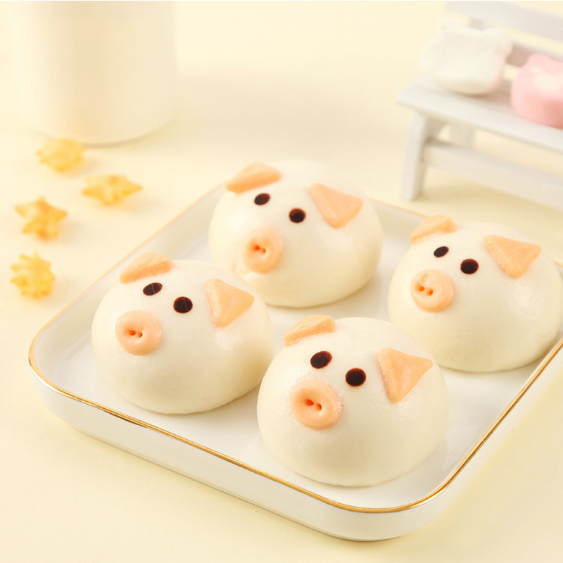 思念卡通猪猪奶黄包豆沙沙包儿童童可爱早餐包子包点