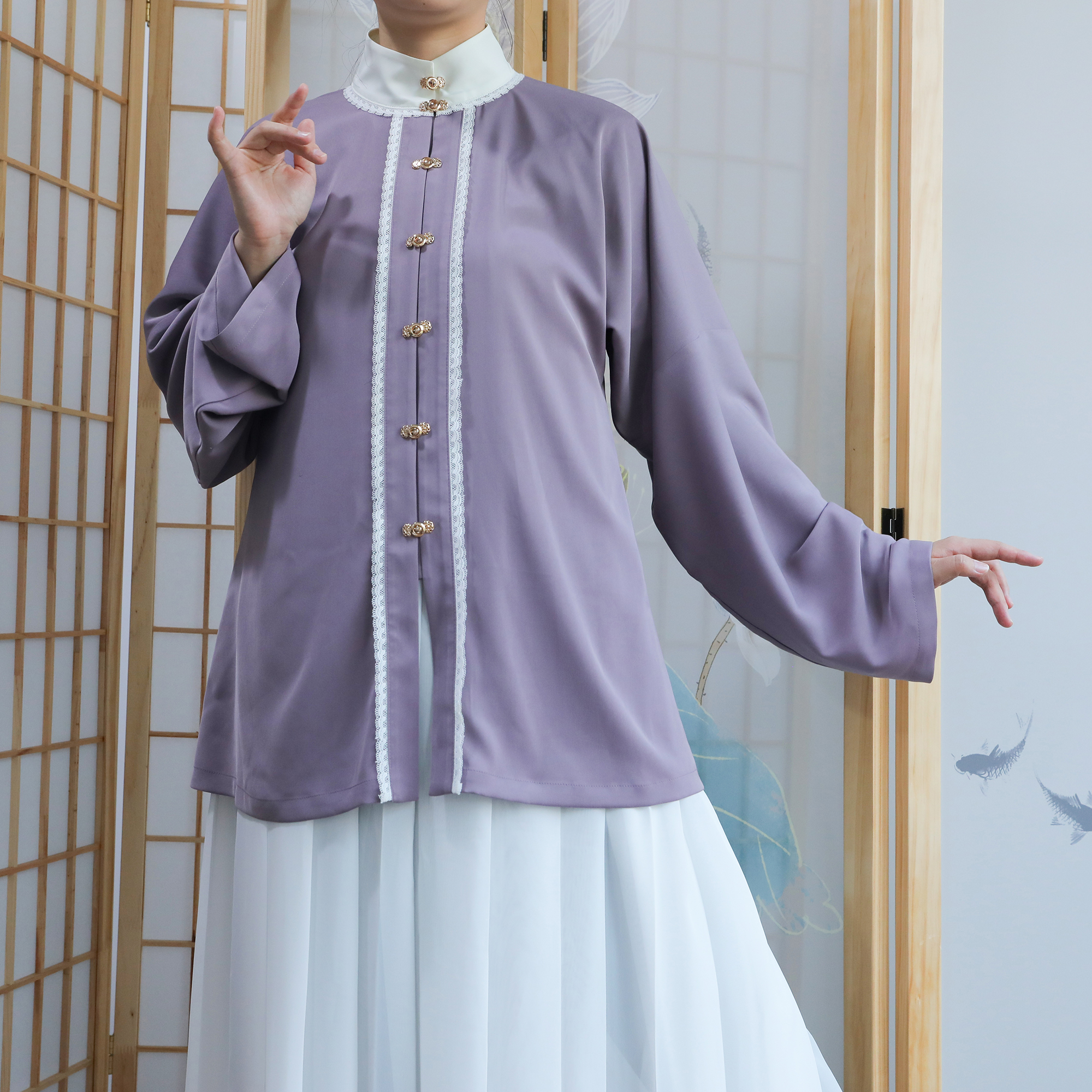 【菀菀】立领对襟多色短衫 - 井唐汉服