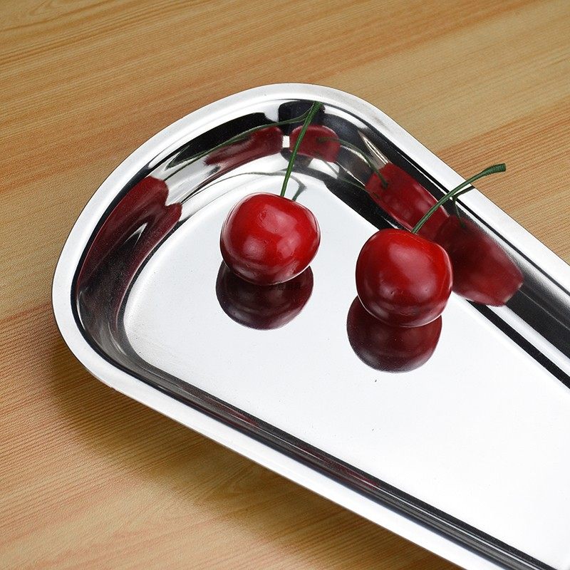 餐具托盘加厚不锈钢自助餐食品夹子搁置扇形餐厅酒店餐具