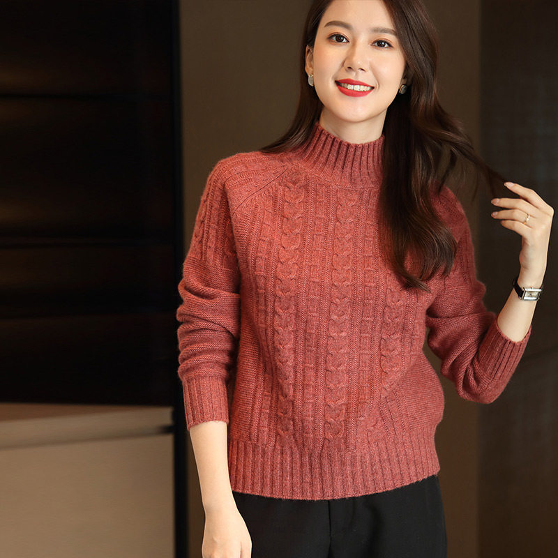 高领羊绒衫加厚2020秋冬新款纯色羊毛毛针织衫