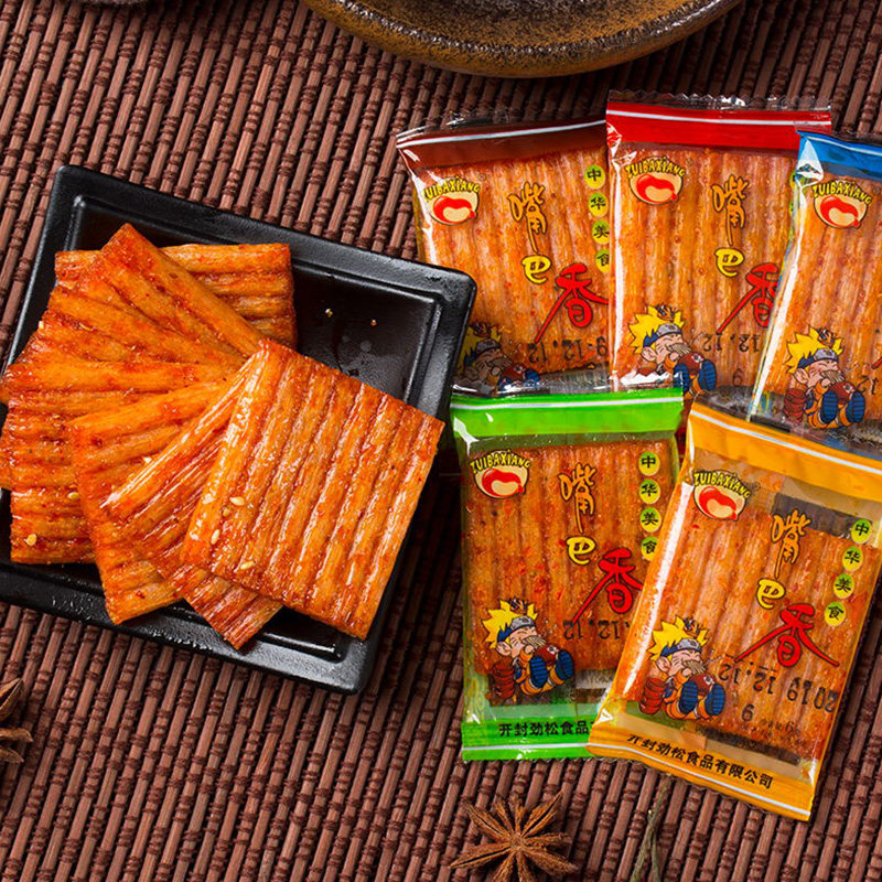 嘴巴香麻辣条小辣片亲嘴片8090后儿时怀旧小面筋网红的零食大刀肉