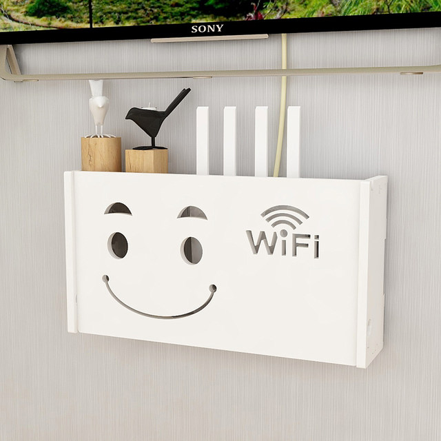 Punch-free socket row wall-mounted set-top box rack wifi cat wireless router storage box multimedia box cover Punch-free socket row wall-mounted set-top box rack wifi cat wireless router storage box multimedia box cover