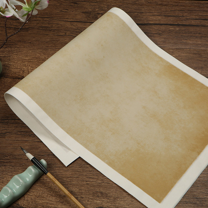 书法白边加厚手工古风半生书画用纸专用作品宣纸