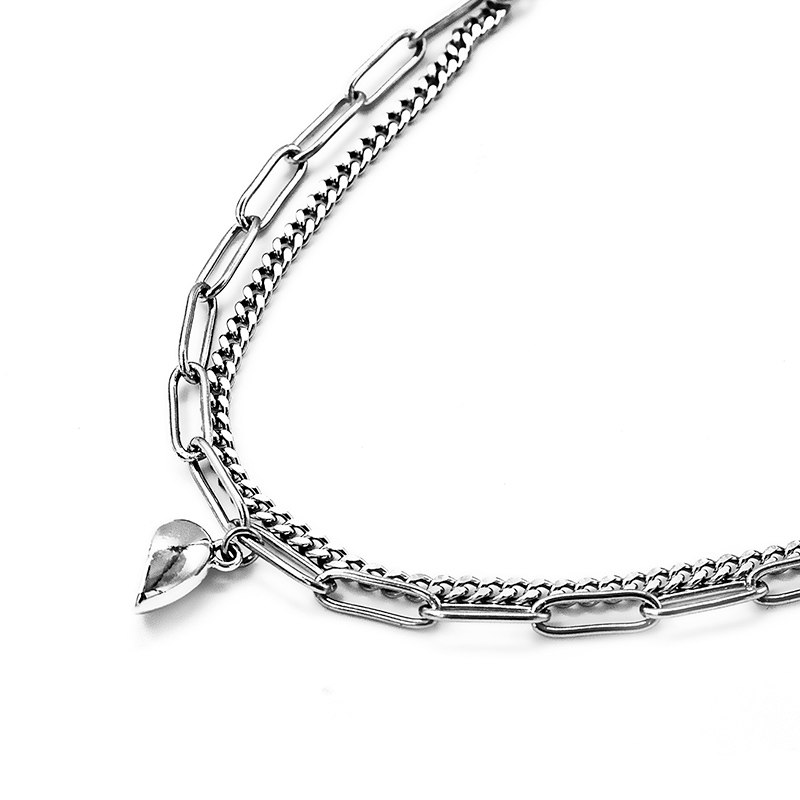 killwinner怦然心动叠戴拼接磁铁爱心相吸手链kw手链