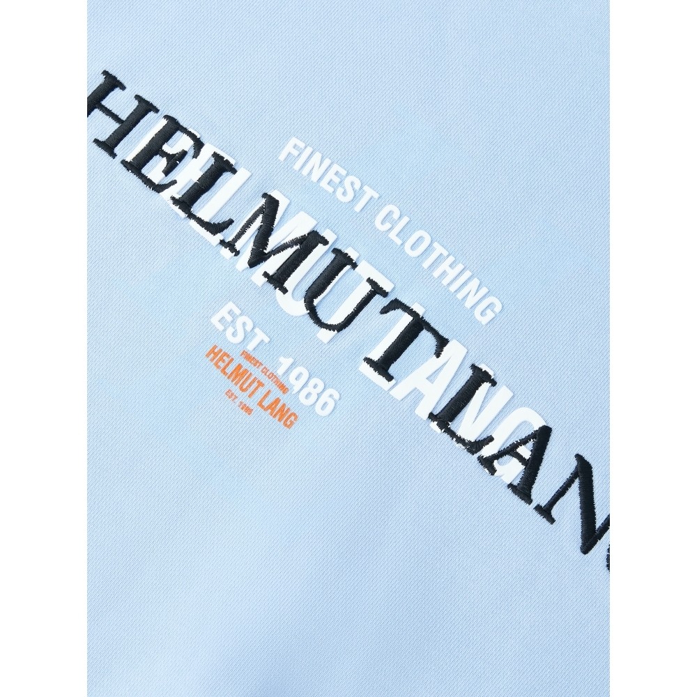 helmutlang2021冬季蓝色字母印花卫衣netaporter卫衣