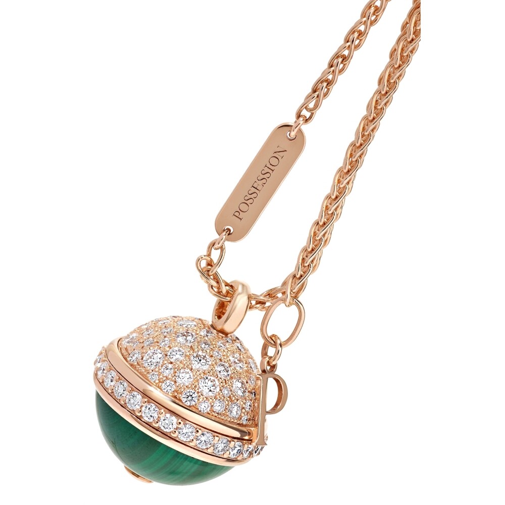 piaget伯爵时来运转系列18k玫瑰金钻石钻石项链nap颈饰