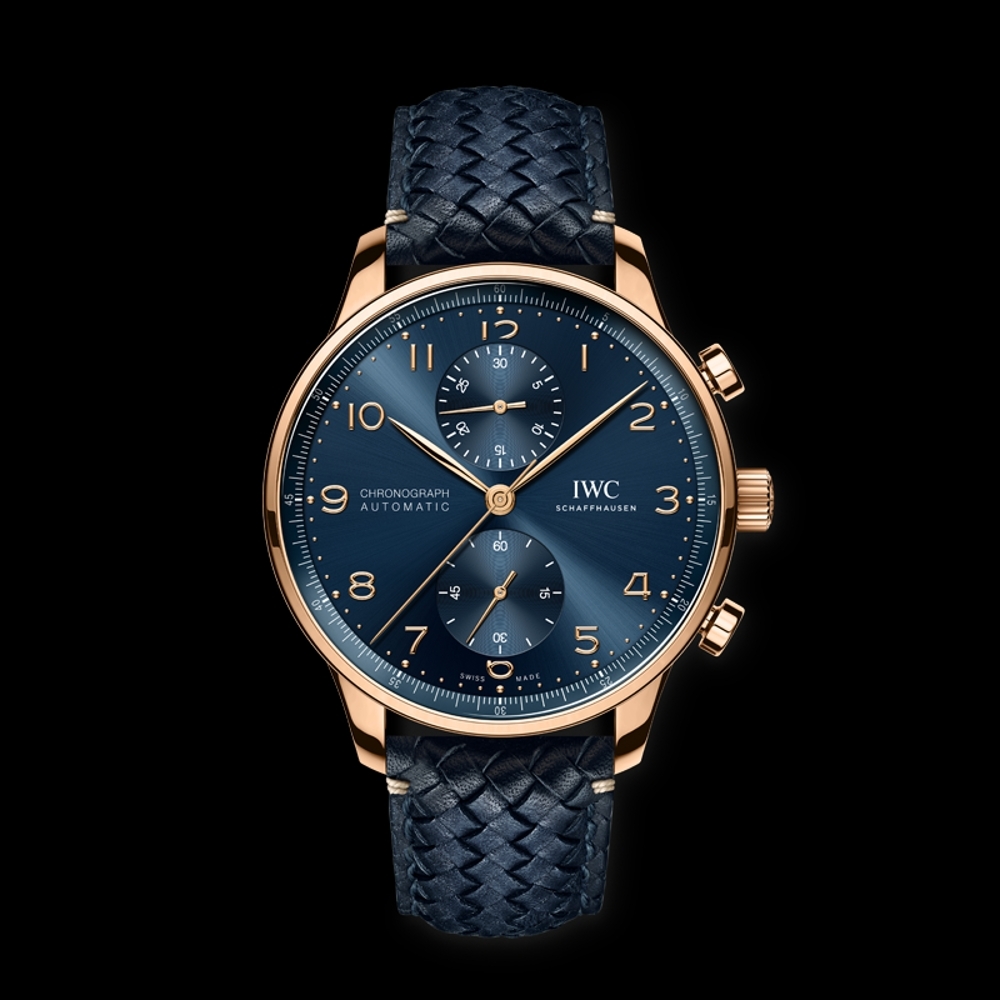 iwc万国葡萄牙系列男士真皮计时机械腕表iw371614瑞士腕表