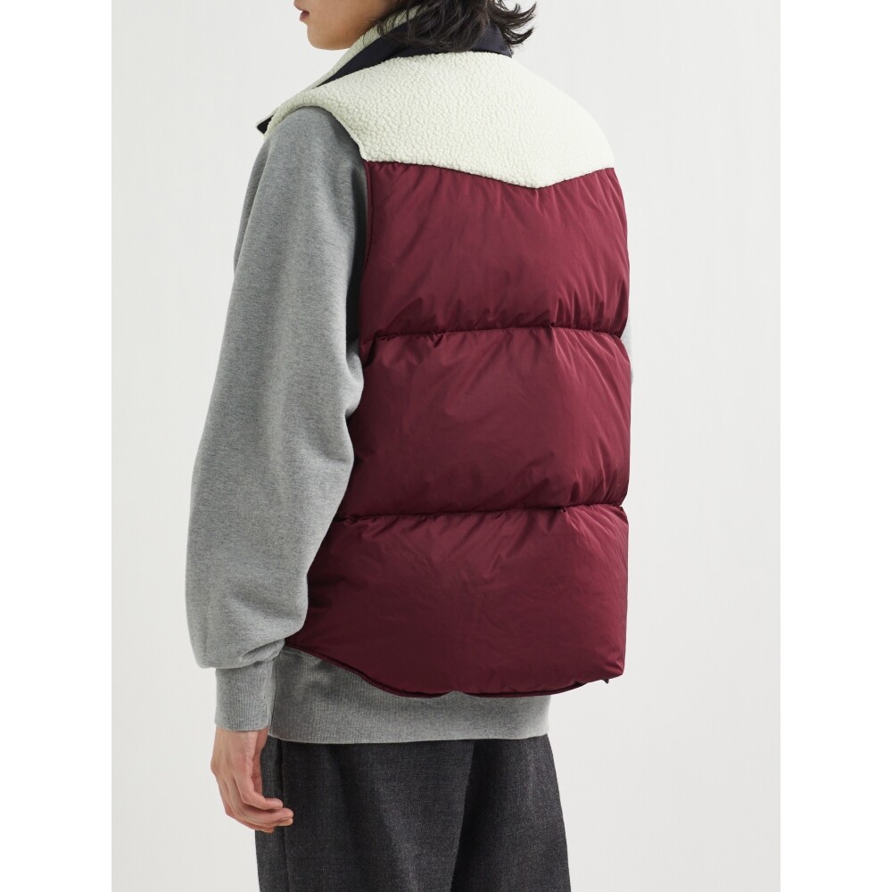 新品undercover2022冬季男人人造羊毛皮拼接羽绒马甲羽绒服