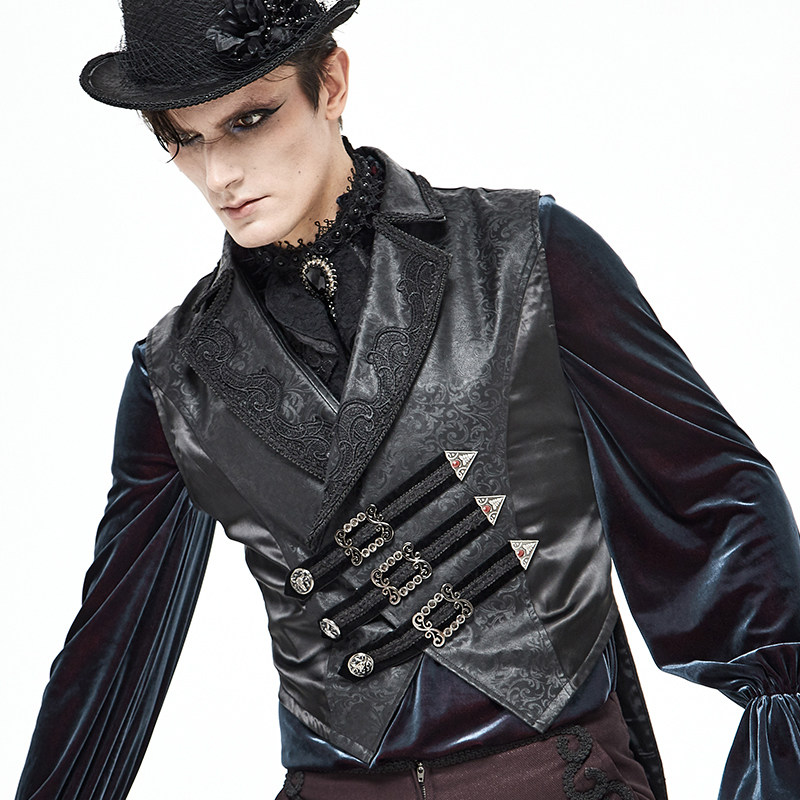 哥特马甲背心欧美中世纪宫廷绅士礼服个性婚拍背心