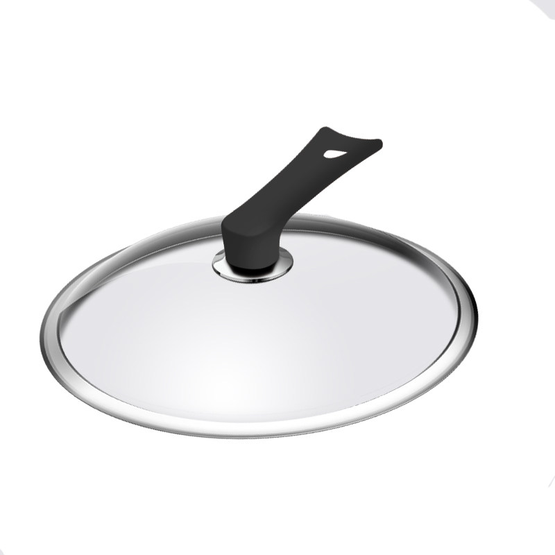 锅盖厨之金钢岩锅32cm口径可立炒锅透明玻璃锅盖