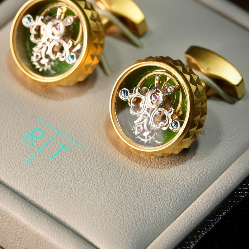 袖扣英国tateossianrt黄金色金色飞轮西装法式铁马今歌袖扣