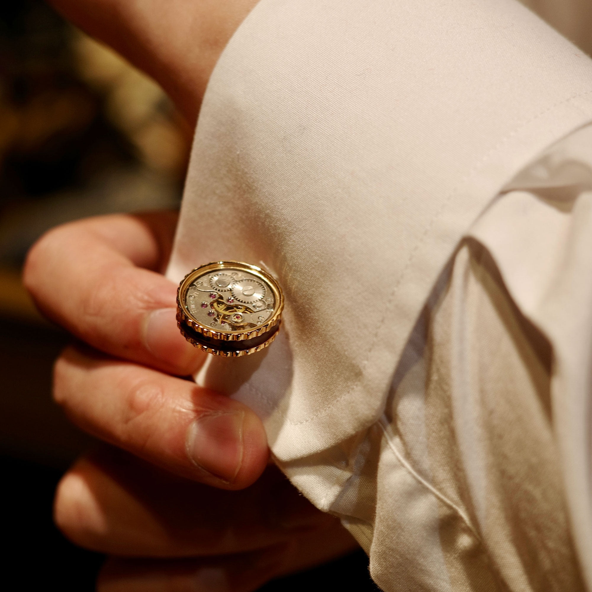 英国tateossian袖扣高端珐琅机械古董机芯袖口法式袖扣