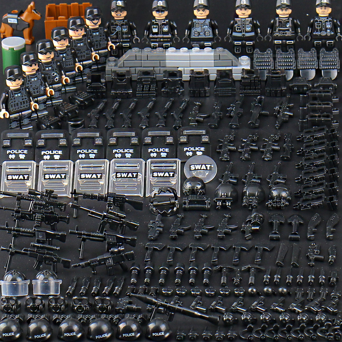 军事城市警察武器人仔乐高特种兵部队儿童益智拼装积木男孩子玩具