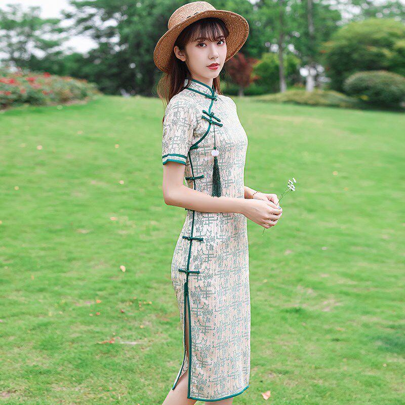 改良旗袍年轻少女日常小个子复古中国国风连衣裙旗袍