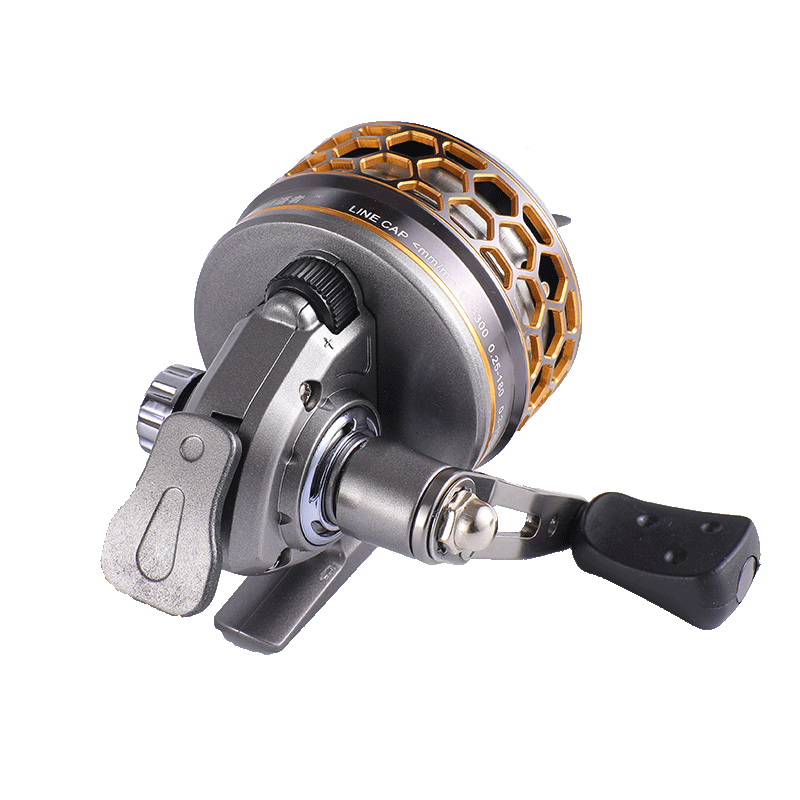 狼威新款万品蓝鲸金属射鱼轮鱼鳔弹弓打鱼渔轮鱼线轮