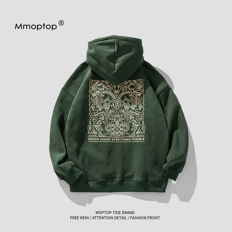 MMOPTOP日系潮流美式连帽春季卫衣男春装情侣装春秋款上衣外套男