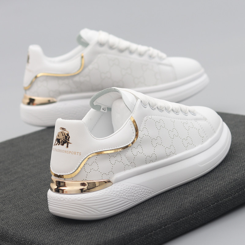 潮牌男鞋2022春秋百搭男士厚底单鞋网红爆款小白鞋情侣款流行潮鞋