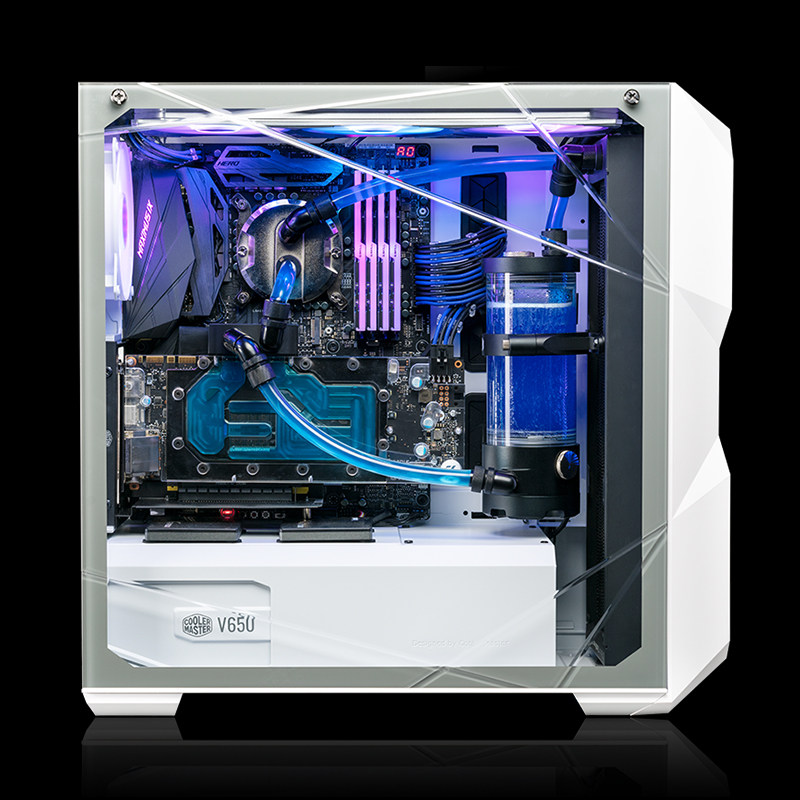 酷冷至尊td500游戏电竞电脑台式机主机机箱侧透水冷机箱