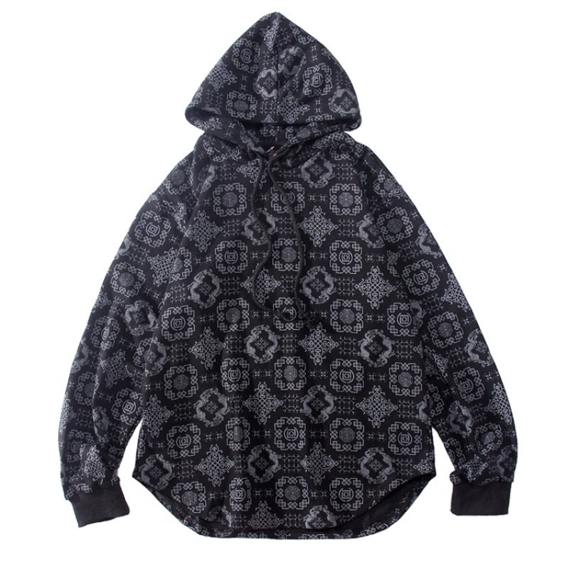 潮牌clotclot陈冠希clot丝绸图腾连帽卫衣男女情侣装卫衣