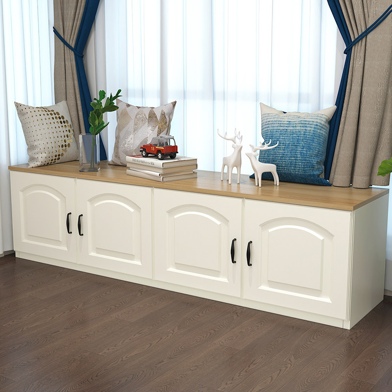 飘窗柜定制阳台柜窗边落地柜简易自由组合矮柜子商场