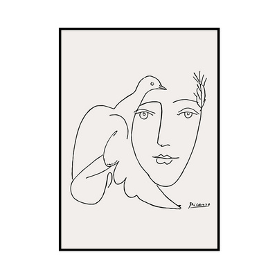 热卖卖的北欧欧风毕加索和平鸽客厅装饰画现代极简现代装饰画