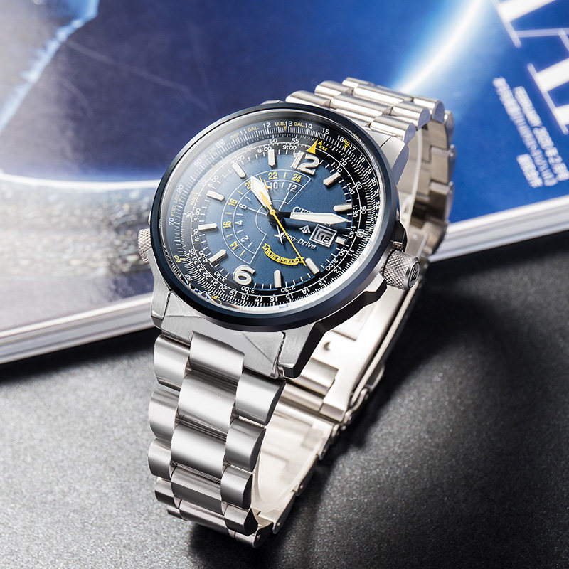 西铁城动能手表空中之鹰飞行员蓝天使男士腕表bj700656l日韩腕表