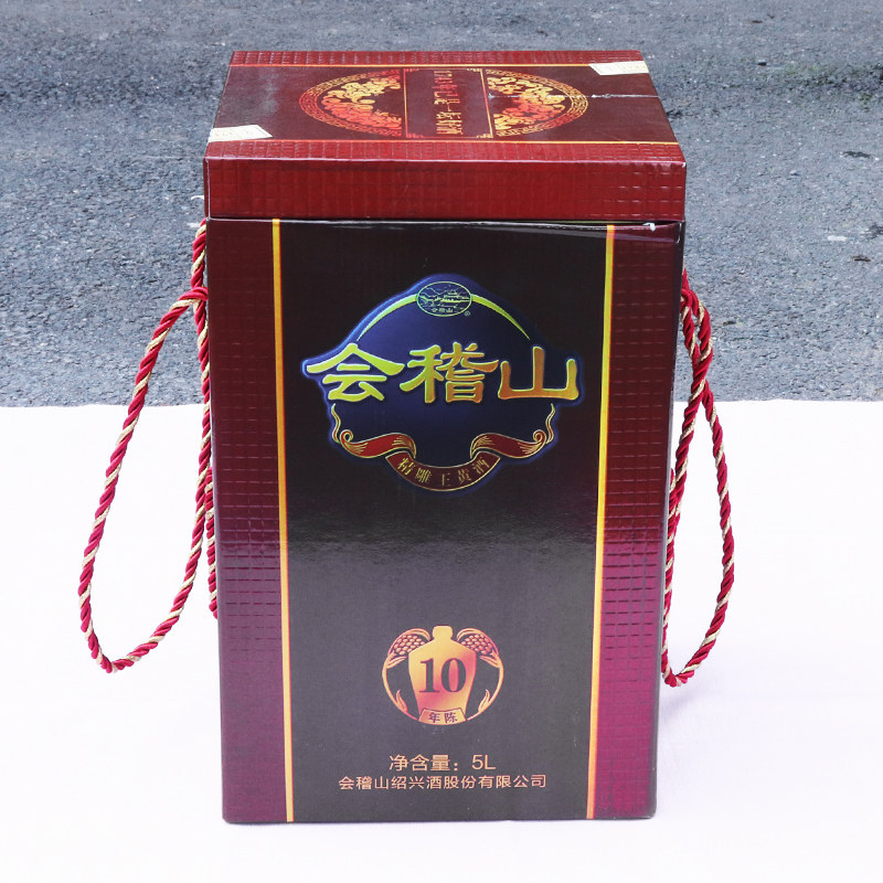 会稽山绍兴黄酒十年陈精雕王5l整箱坛装花雕传统黄酒