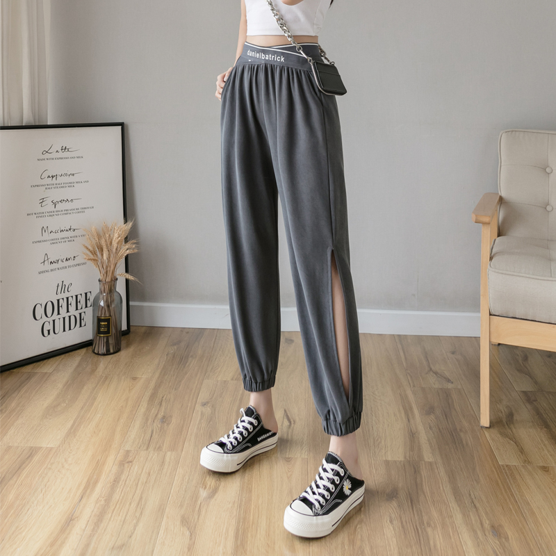 束脚面膜裤女外穿灯笼裤冰丝九分哈伦萝卜裤女裤夏季薄款透气凉快