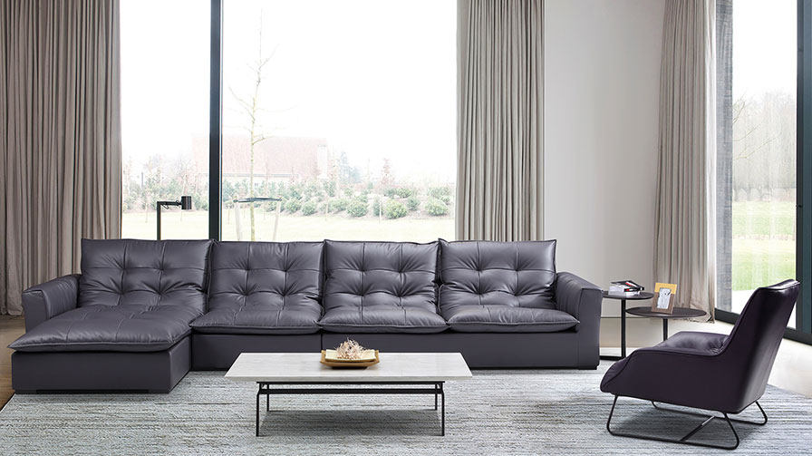 cbd真皮沙发家具奢爱黑金金贵族hg175实木组合皮艺沙发