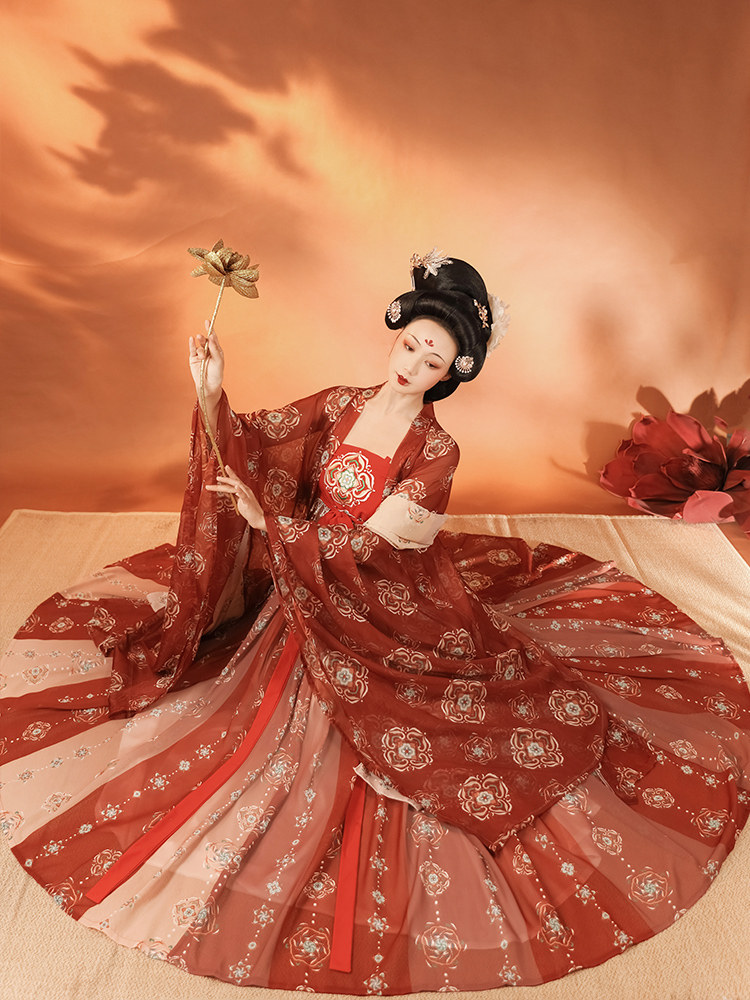 絮意原创正品汉服女唐风诃子裙复原款大袖衫超汉服