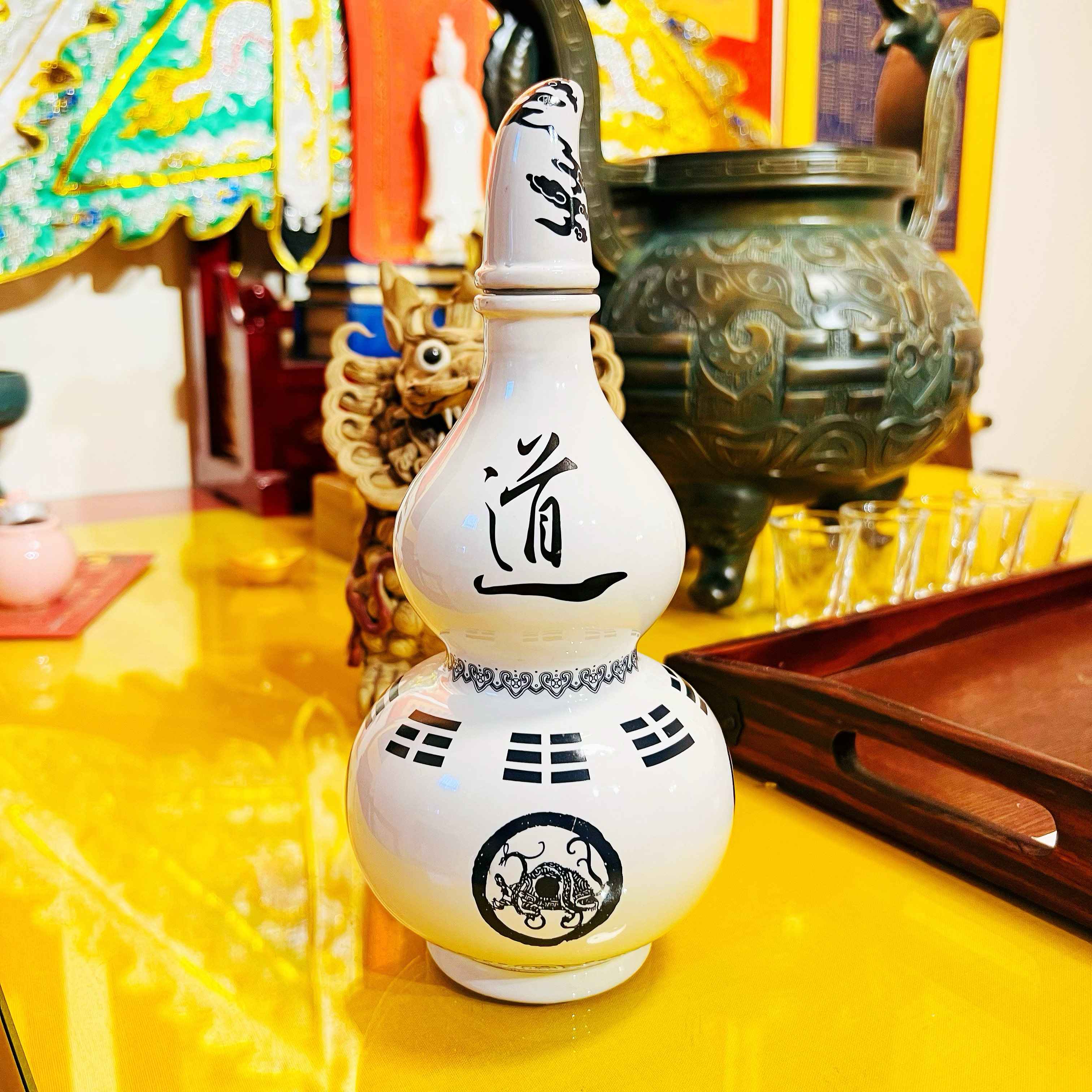 道家用品陶瓷葫芦酒瓶八卦四象保平平安招财进宝装饰摆件