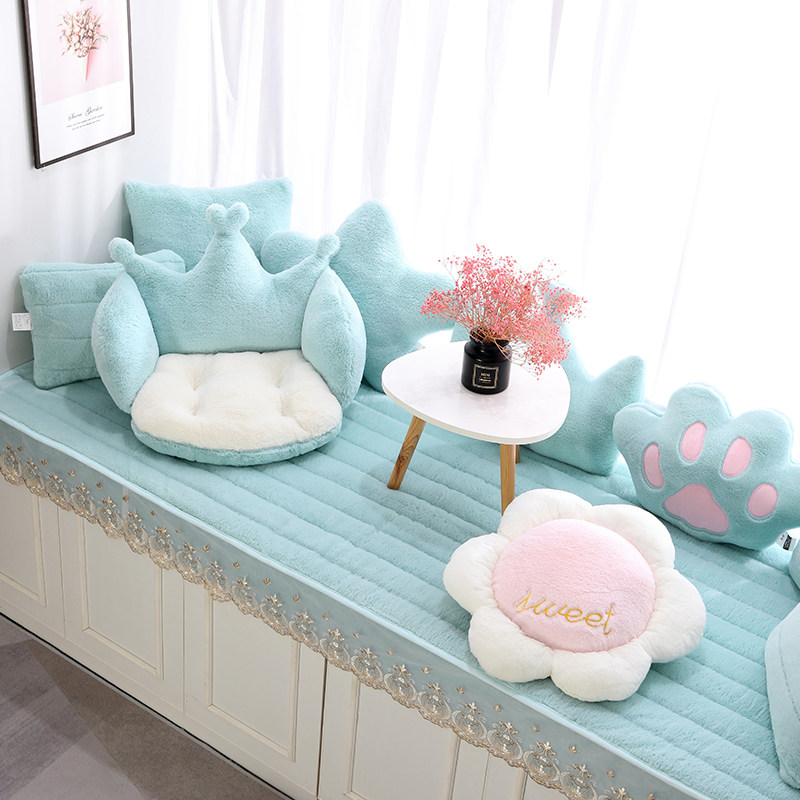 ins风飘飘窗窗台2021年新款四季通用定做毯子飘窗垫