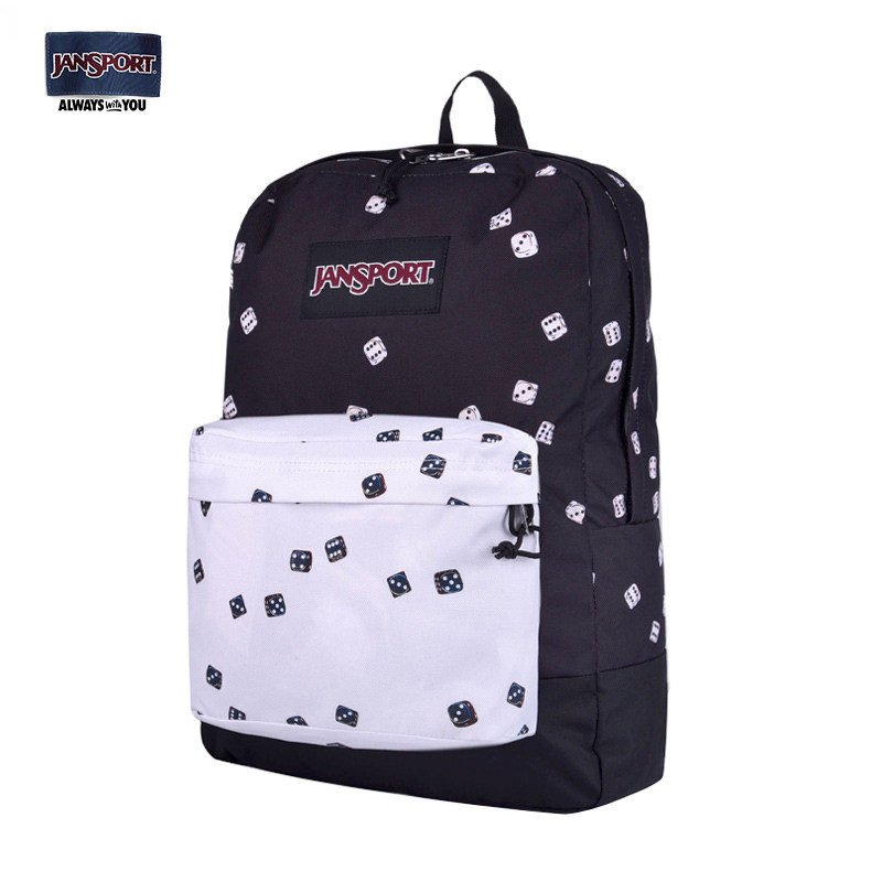 jansport杰斯双肩包黑白拼接撞色背包背包男男士女生双肩背包
