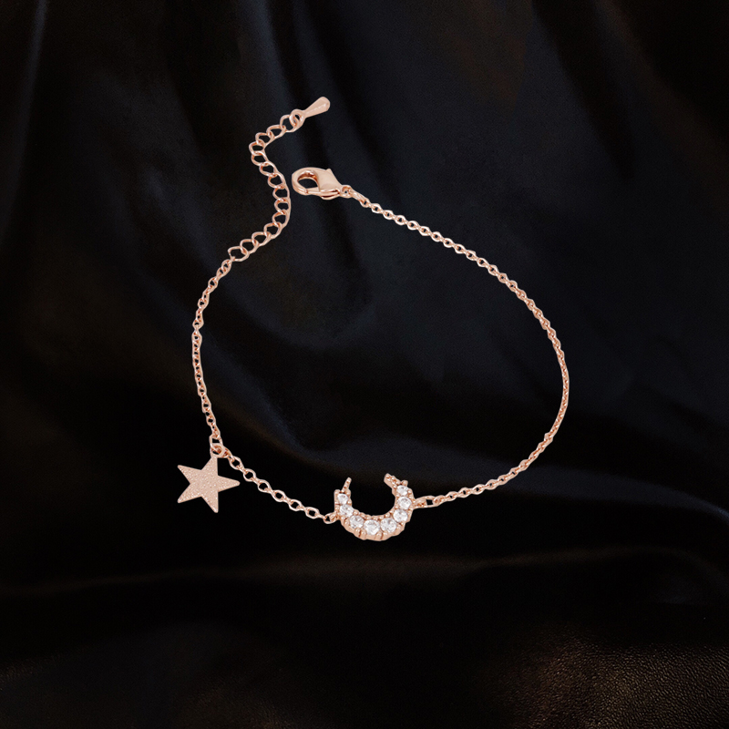 星星ins学生森系闺蜜气质简约设计小众月亮手链