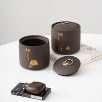 Jingkui Purple Sand Tea Leaf Jars Moisture Storage Tea Jar Home Zen small number sealing tea pot Puer Ceramic Tea Box