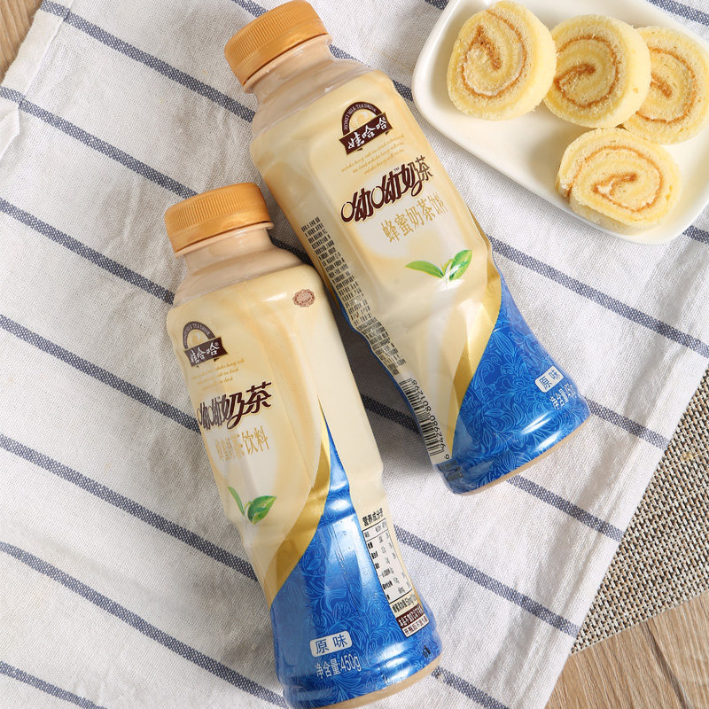 娃哈哈呦呦奶茶450g9瓶整箱批哇哈哈饮料办公室茶蜂蜜香芋味原味