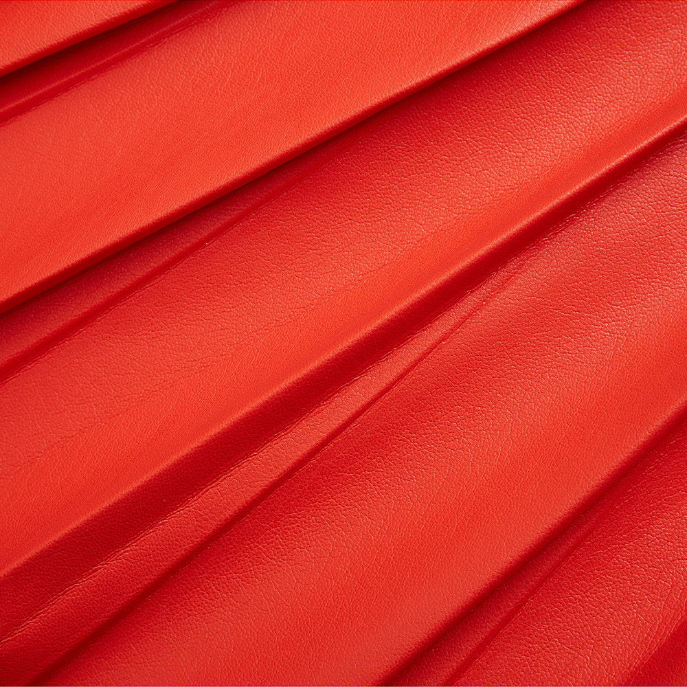 msgm橘红色简约纯色设计时尚女士百褶裙半身半身裙