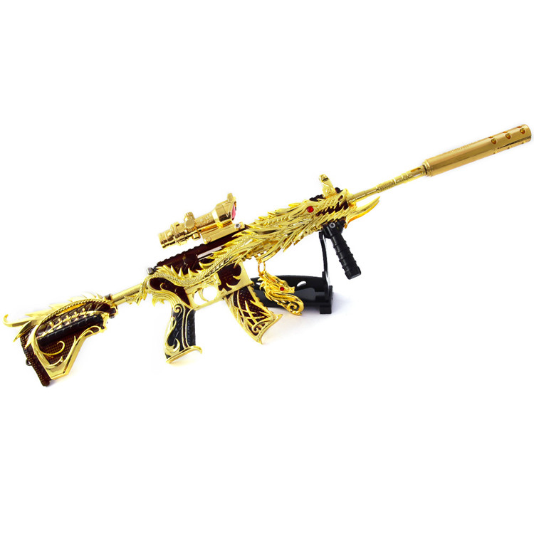 绝地大逃杀吃鸡黄金狮王m416五爪金龙大号和平精英武器枪模型挂件