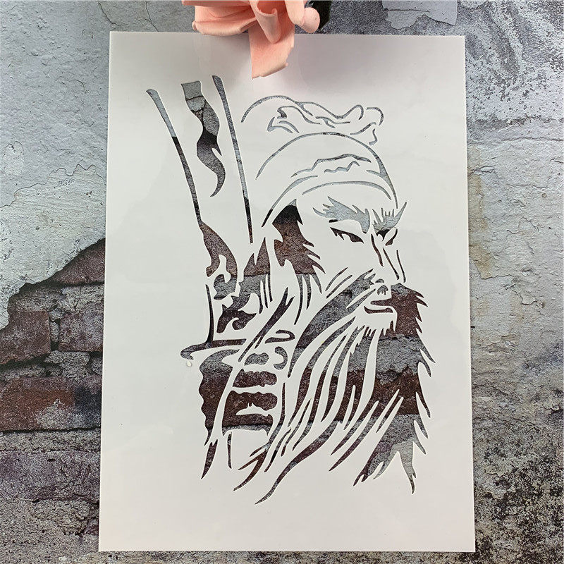 关羽关云长创意个性画画画板涂鸦工具diy镂空画模广告牌