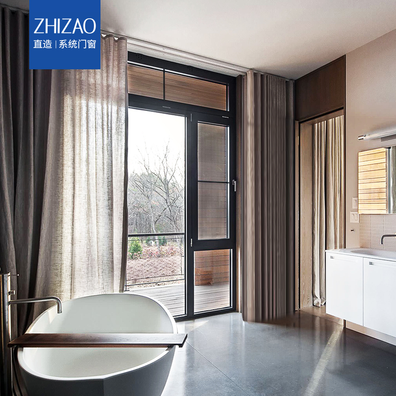 直造95窄边内外框扇平齐断桥铝窗纱一体系统门窗封阳台落地窗定制