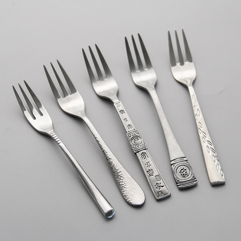 叉子朗维不锈钢三齿蛋糕水果家用套装月饼奶酪西餐餐叉