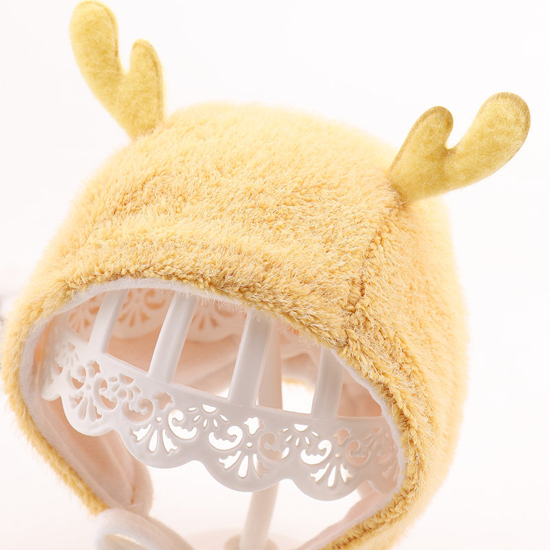 婴儿帽子春秋薄款男女宝宝护耳可爱超萌小鹿帽子