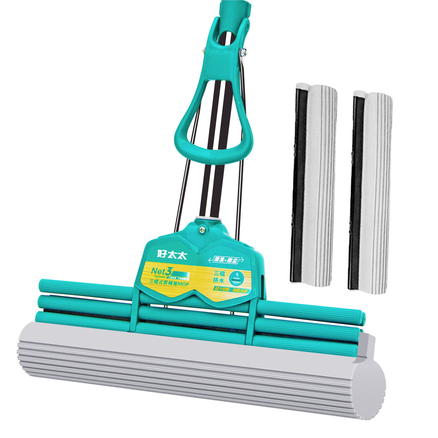 好太太海绵拖把家用懒人一拖净拖把免手洗滚