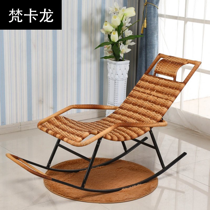 铁艺摇摇椅子逍遥椅老人午睡躺椅客厅休闲靠背椅藤椅编制
