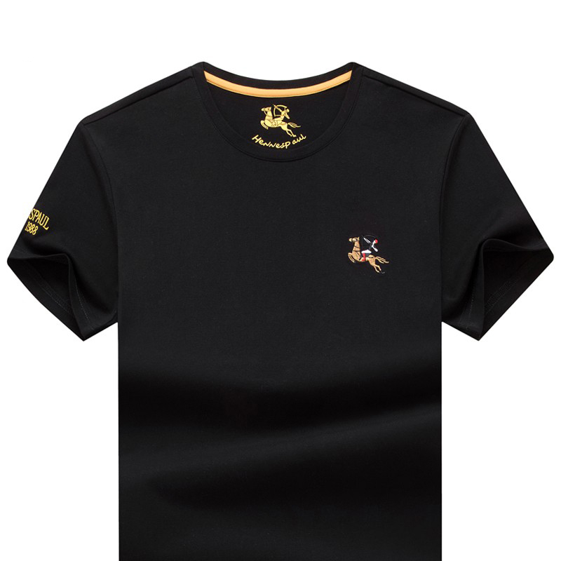 保罗短袖t恤男2022年新款上衣大码夏季男装纯棉丝光棉圆领体恤潮