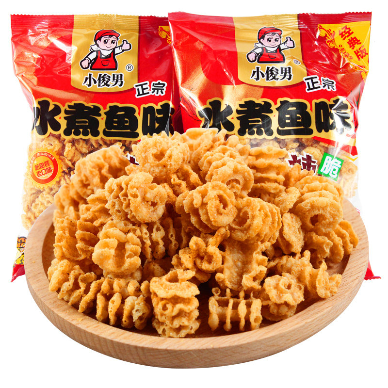 俊男水煮鱼味香辣麻辣儿童零食怀旧休闲食品膨化膨化食品