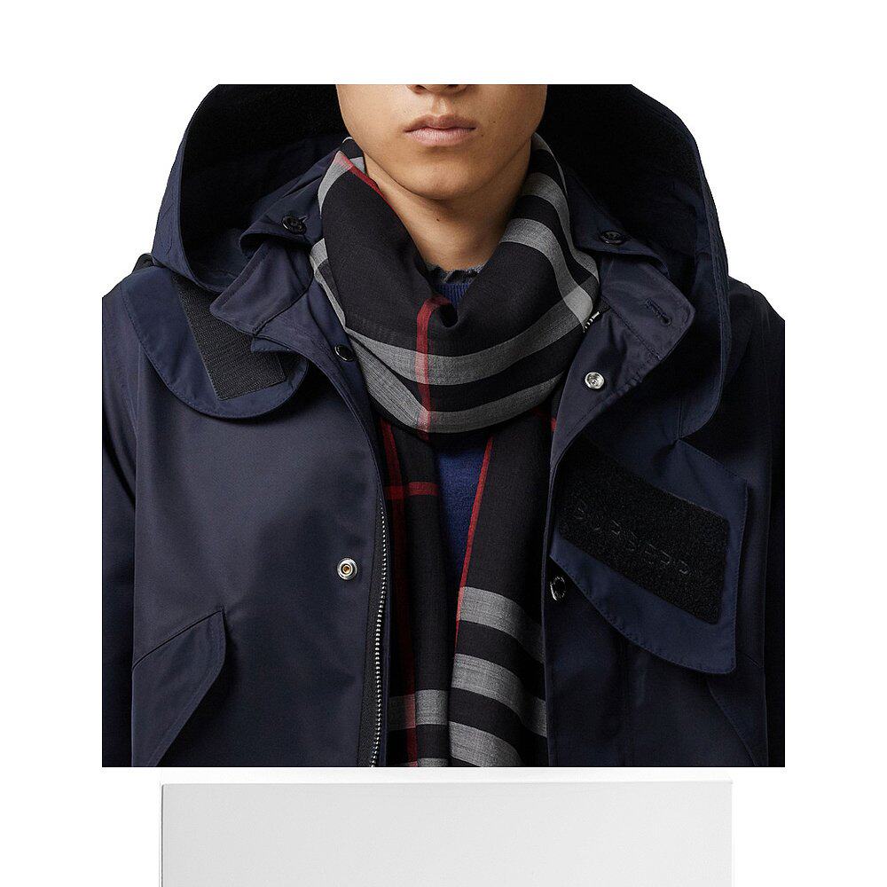 香港直邮burberry 巴宝莉 格纹羊毛男士格纹围巾