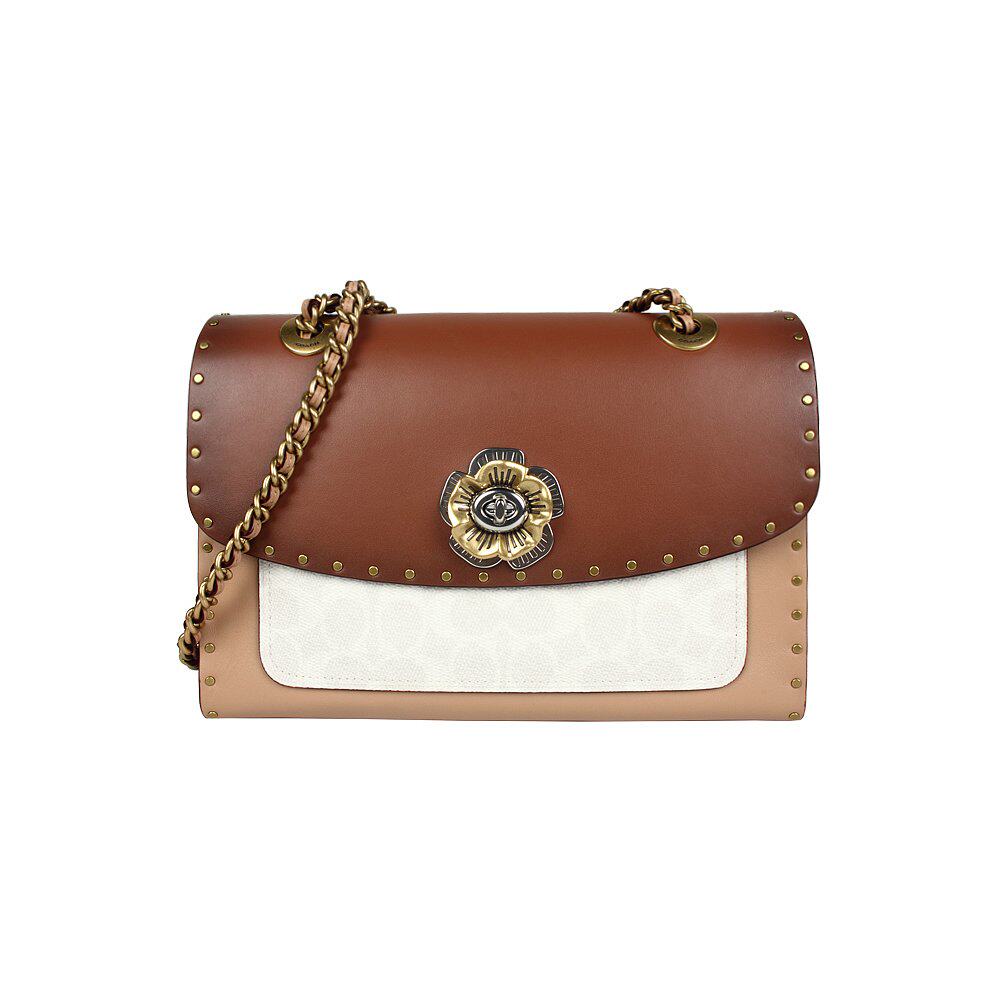 香港直邮coach蔻驰parker系列小号女士休闲拼色女士包袋